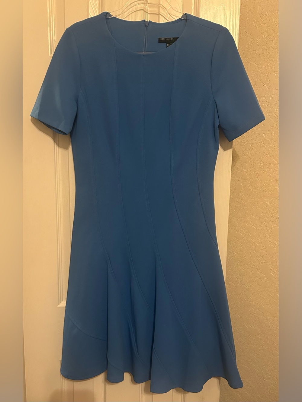 Maggy London Blue Short-Sleeve Fit & Flare Dress